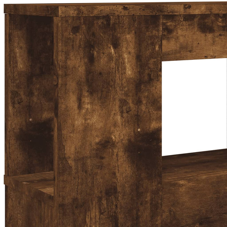 Hoofdeinde met LED 120x18,5x103,5 cm bewerkt hout gerookt eiken