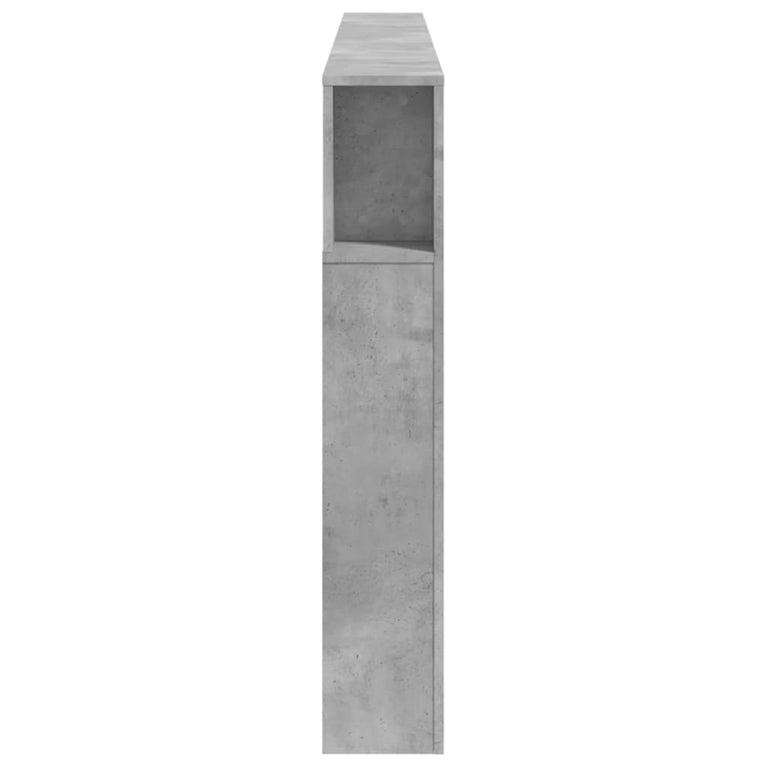 Hoofdeinde met LED 220x18,5x103,5 cm bewerkt hout betongrijs