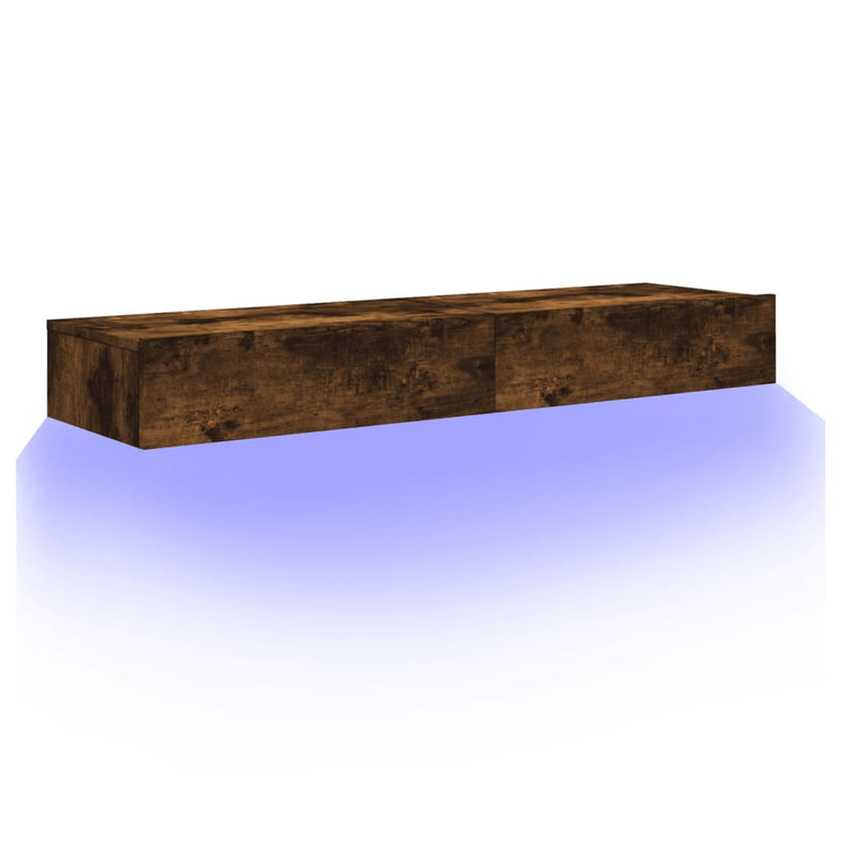 Tv-meubels 2 st met LED 60x35x15,5 cm gerookt eikenkleur MeubelReus