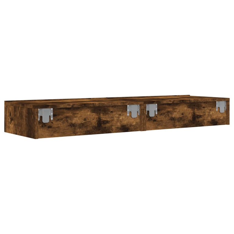 Tv-meubels 2 st met LED 60x35x15,5 cm gerookt eikenkleur MeubelReus