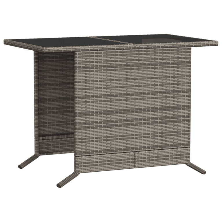 3-delige Bistroset met kussens poly rattan grijs