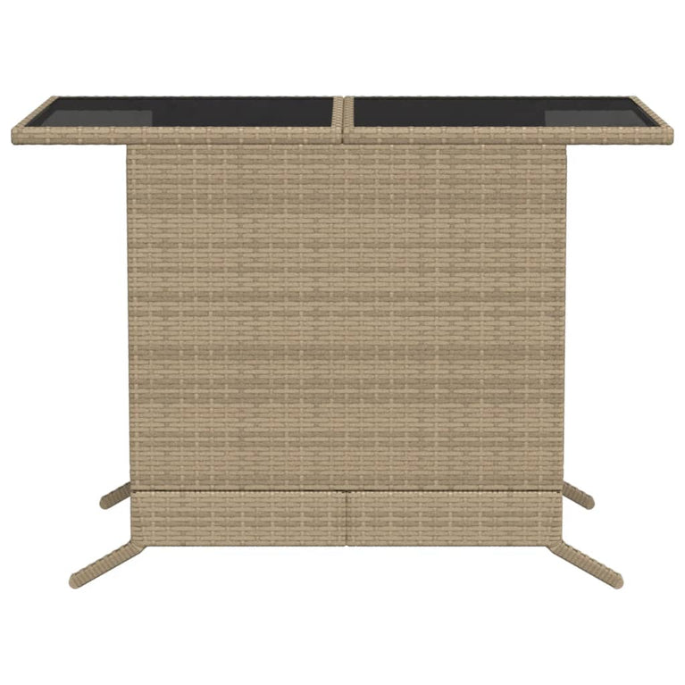 3-delige Bistroset met kussens poly rattan beige