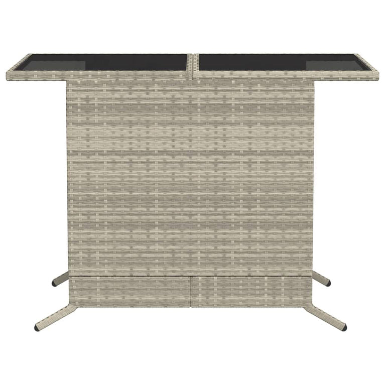 3-delige Bistroset met kussens poly rattan lichtgrijs