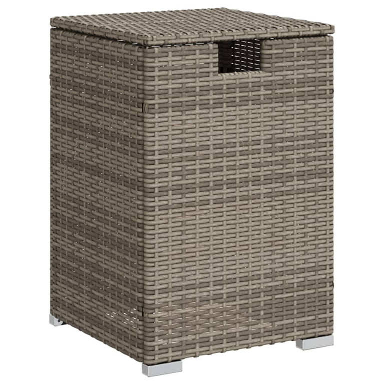 Afdekkast voor propaangasfles 40x40x60 cm Poly Rattan grijs