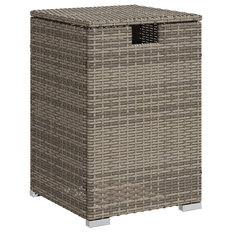 Afdekkast voor propaangasfles 40x40x60 cm Poly Rattan grijs