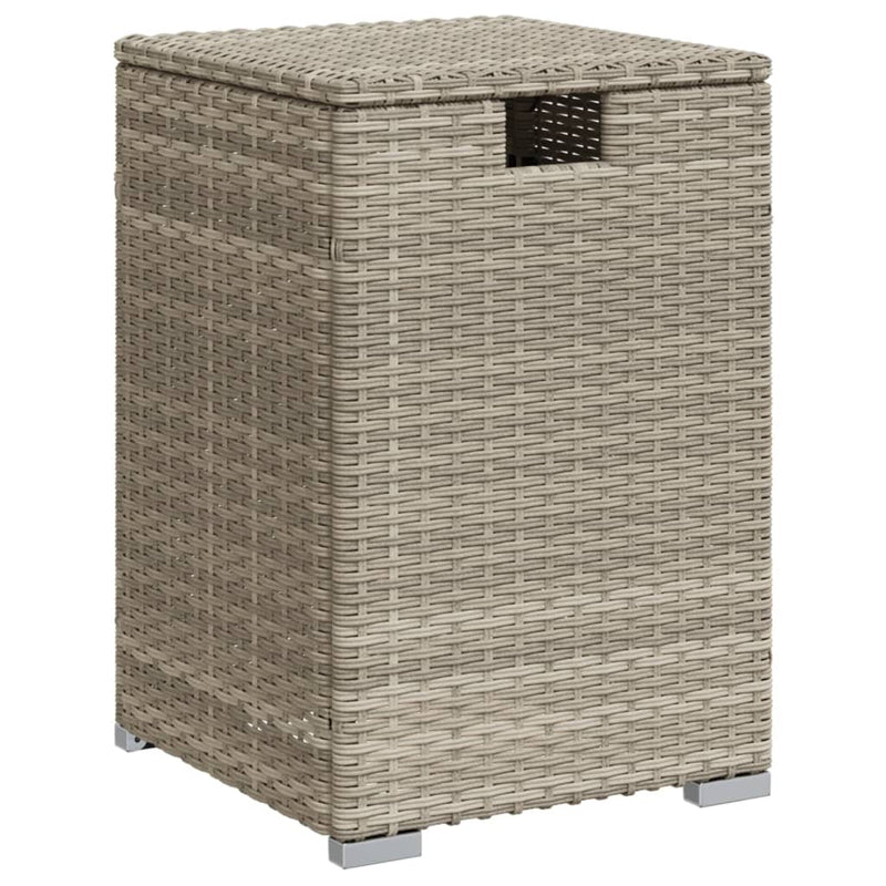 Afdekkast propaangasfles 40x40x60 cm Poly Rattan lichtgrijs