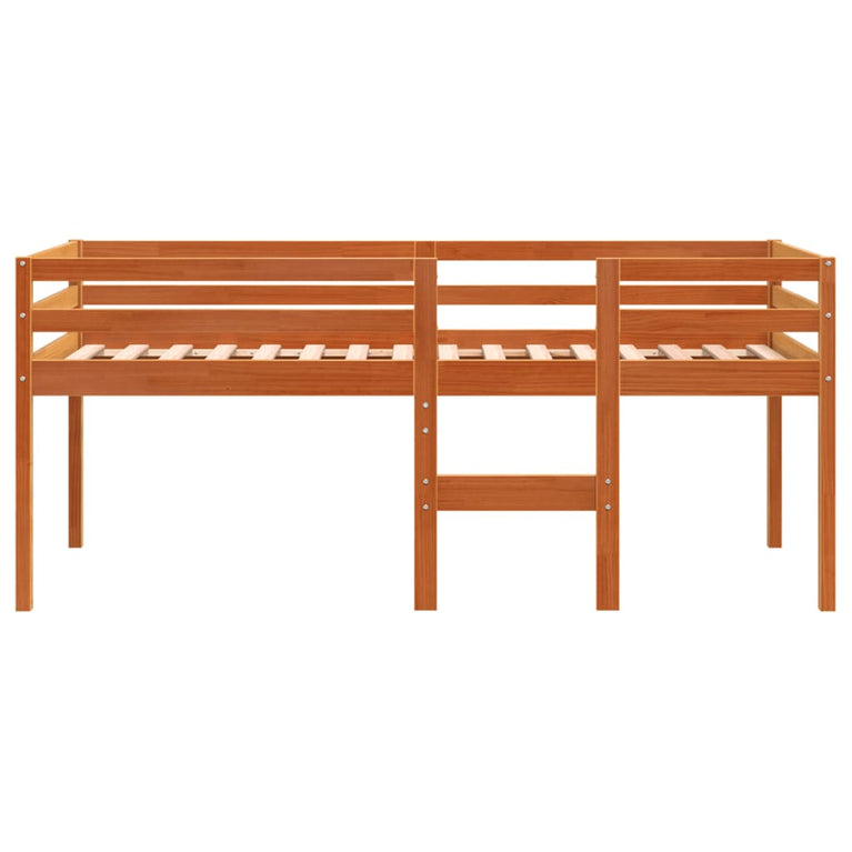 Hoogslaper massief grenenhout wasbruin 75x190 cm