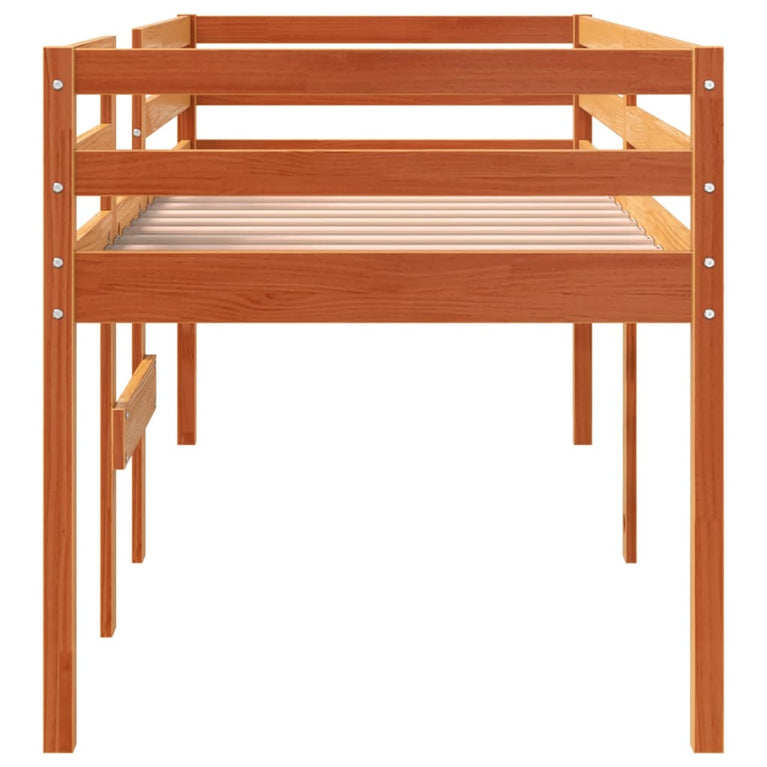 Hoogslaper massief grenenhout wasbruin 75x190 cm