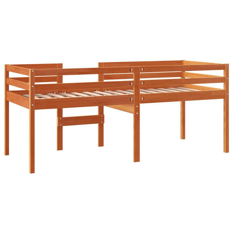 Hoogslaper massief grenenhout wasbruin 75x190 cm