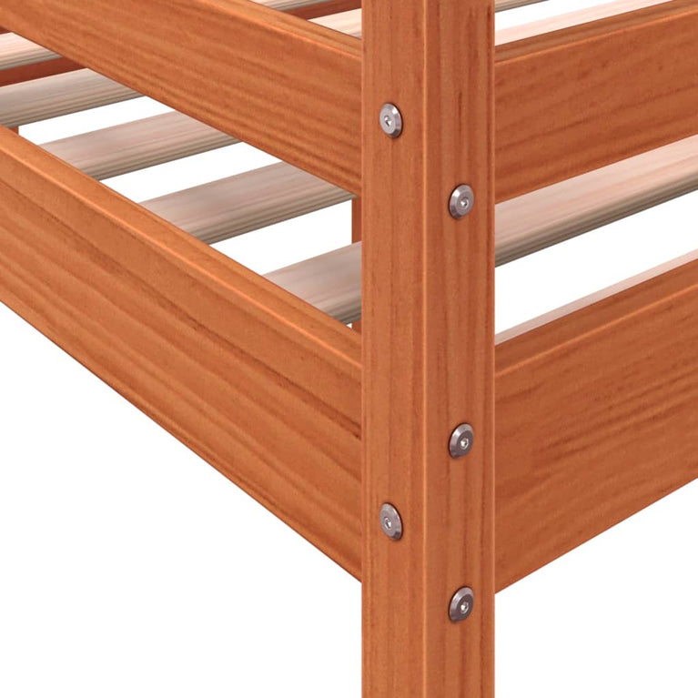 Hoogslaper massief grenenhout wasbruin 75x190 cm