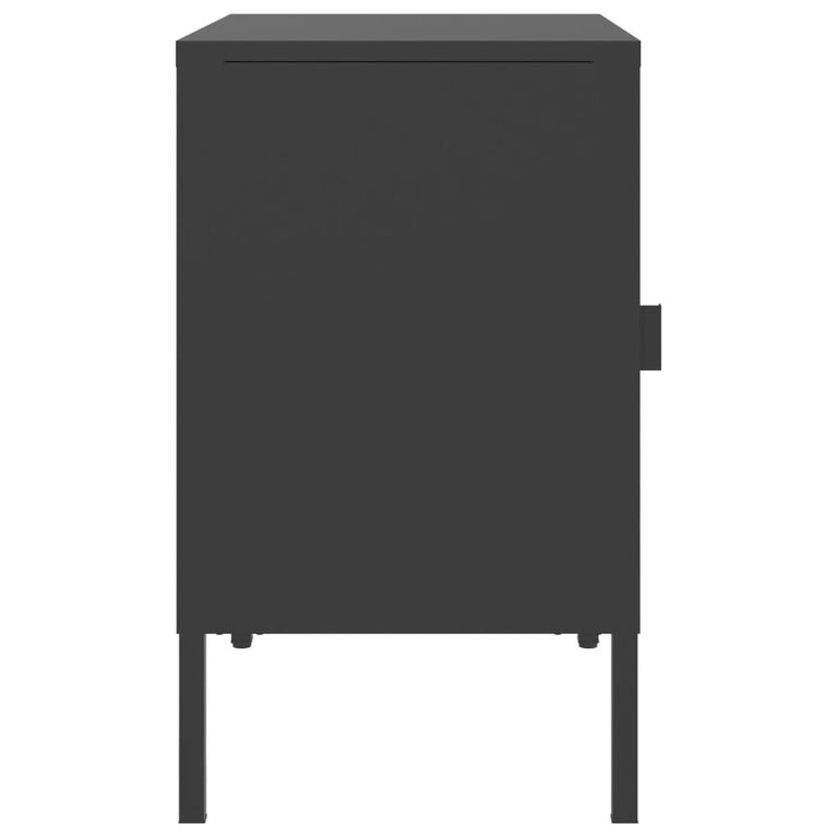 Nachtkastjes 2 st 50x35x60 cm glas en staal zwart