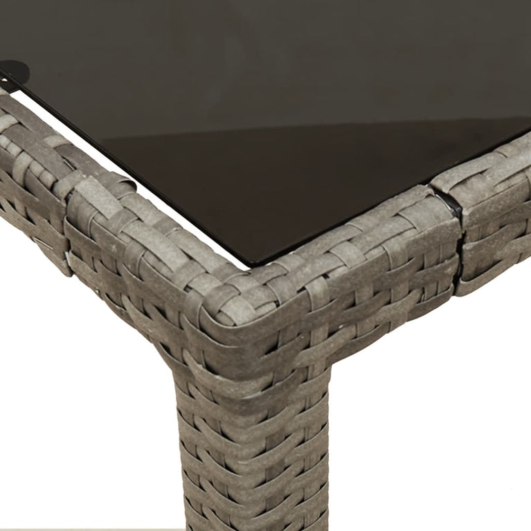 3-delige Bistroset met kussens poly rattan grijs