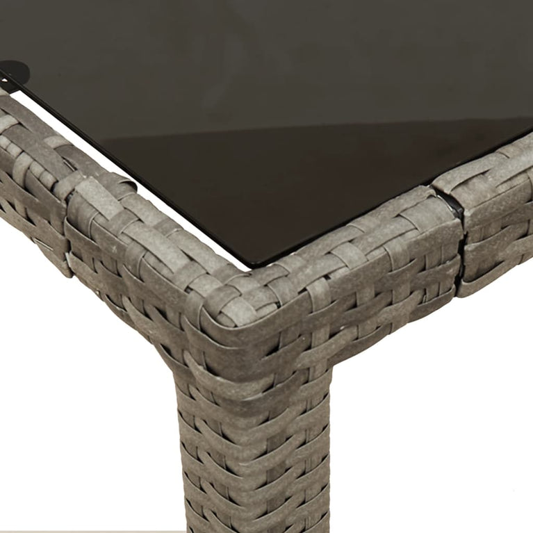 7-delige Tuinset met kussens poly rattan grijs