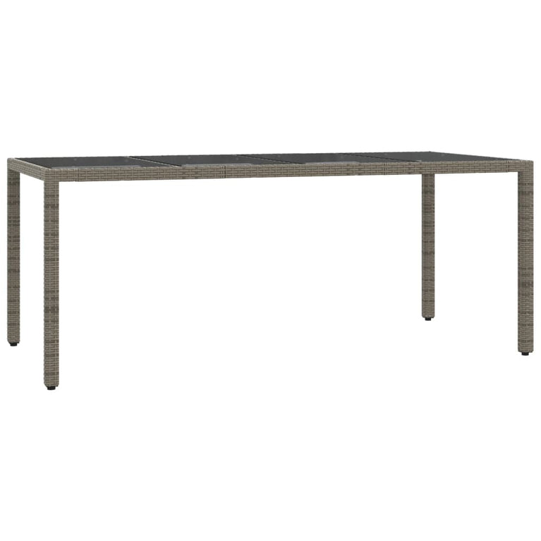 7-delige Tuinset met kussens poly rattan grijs