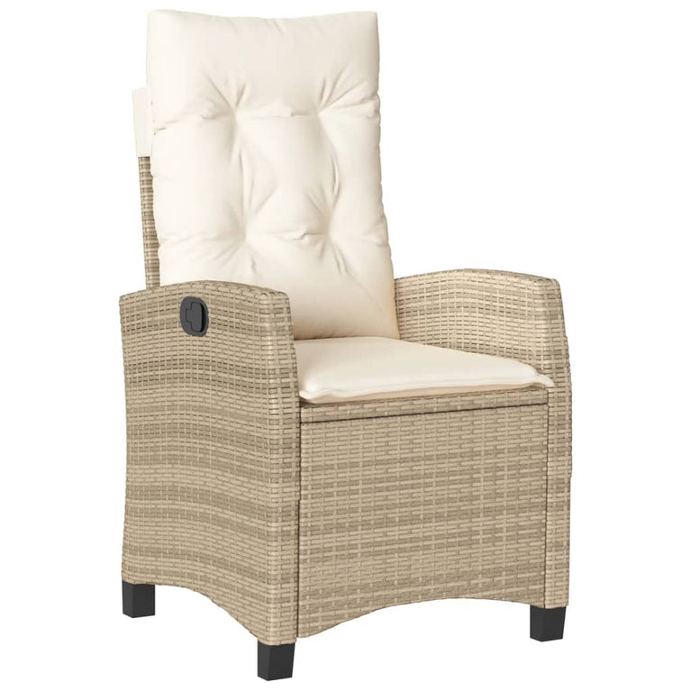 7-delige Tuinset met kussens poly rattan beige