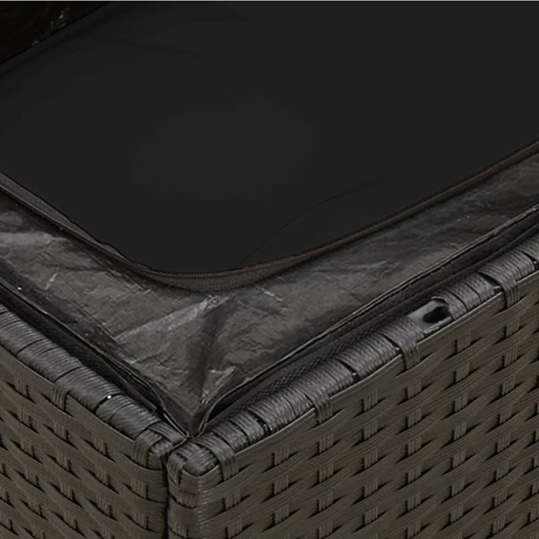 Tuinbank 2-zits met kussens poly rattan zwart