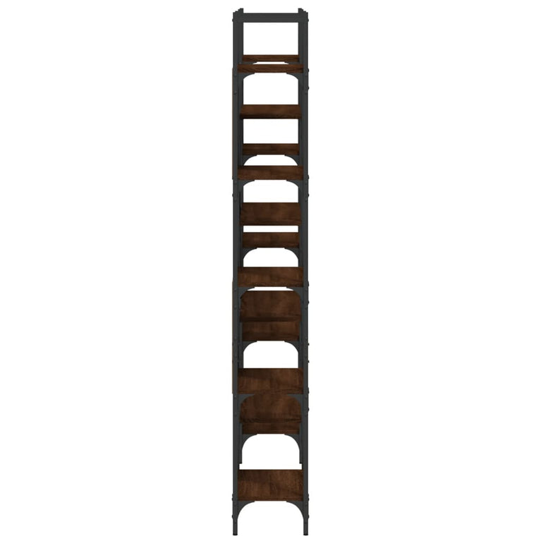 Boekenkast 155,5x24x166,5 cm bewerkt hout bruineikenkleurig