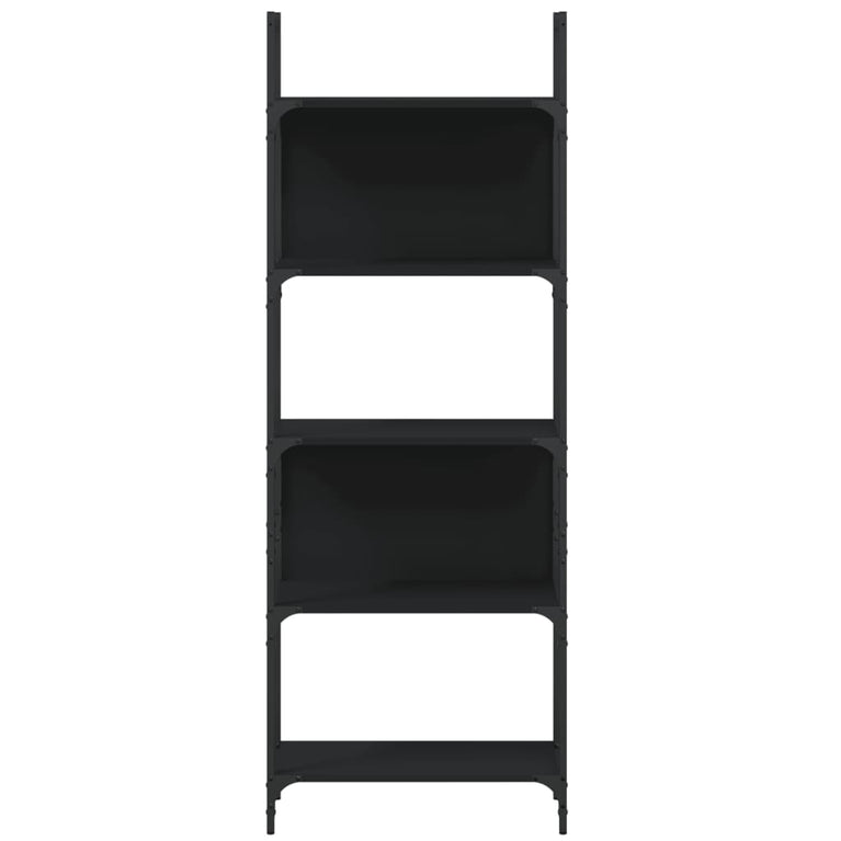 Boekenkast 5-laags 60,5x24x166,5 cm bewerkt hout zwart