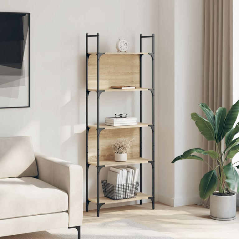 Boekenkast 5-laags 60,5x24x166,5 cm bewerkt hout sonoma eiken