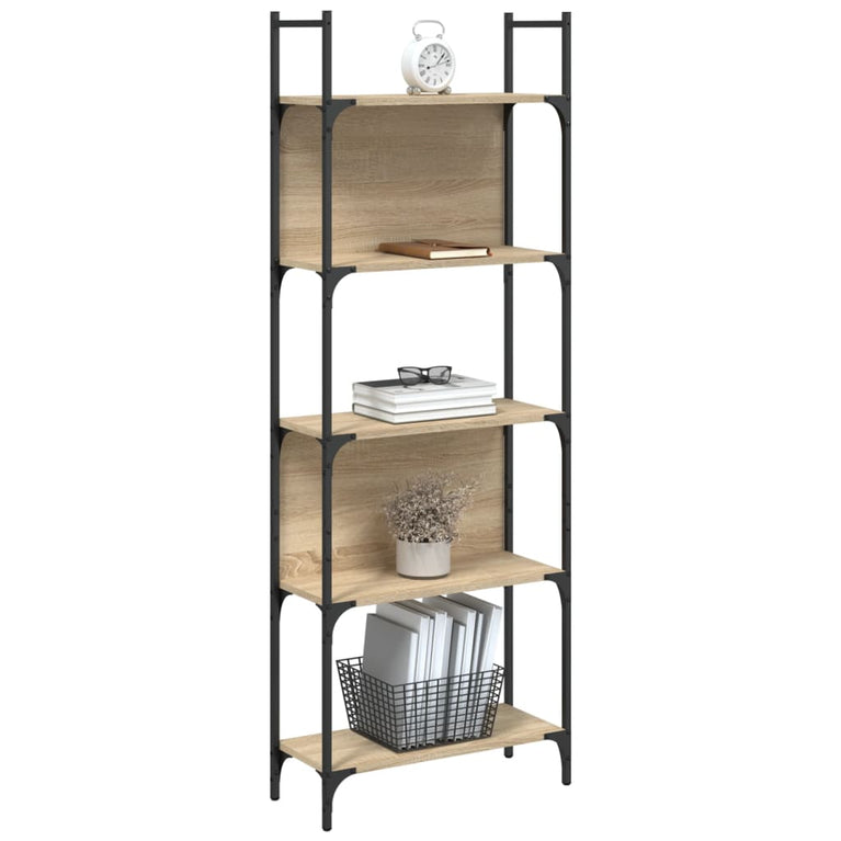 Boekenkast 5-laags 60,5x24x166,5 cm bewerkt hout sonoma eiken