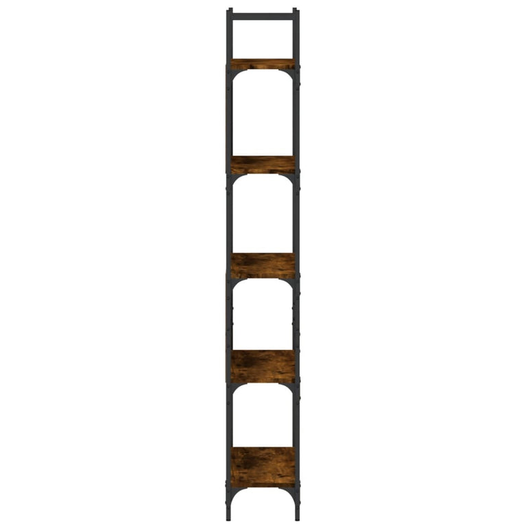Boekenkast 5-laags 60,5x24x166,5 cm bewerkt hout gerookt eiken