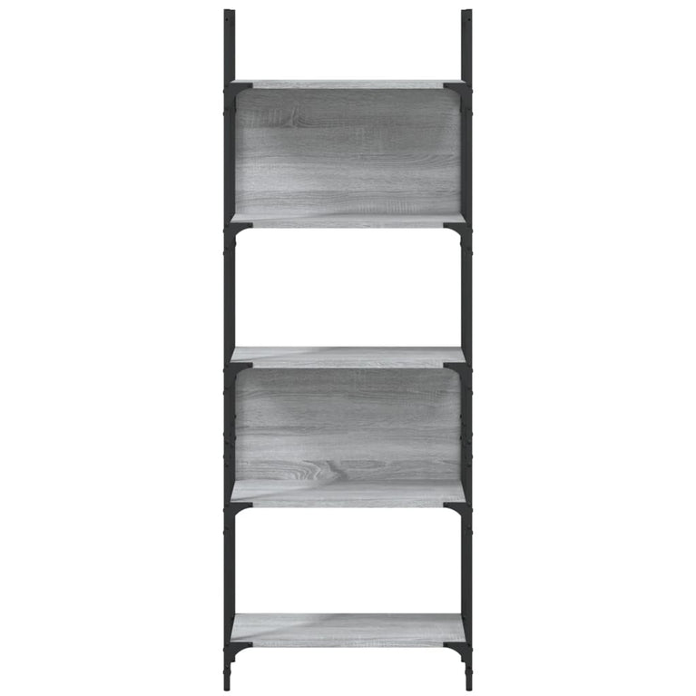 Boekenkast 5-laags 60,5x24x166,5 cm bewerkt hout grijs sonoma
