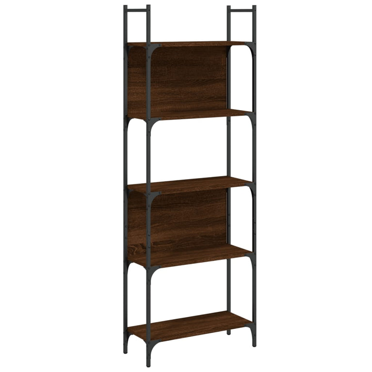 Boekenkast 5-laags 60,5x24x166,5 cm bewerkt hout bruineiken