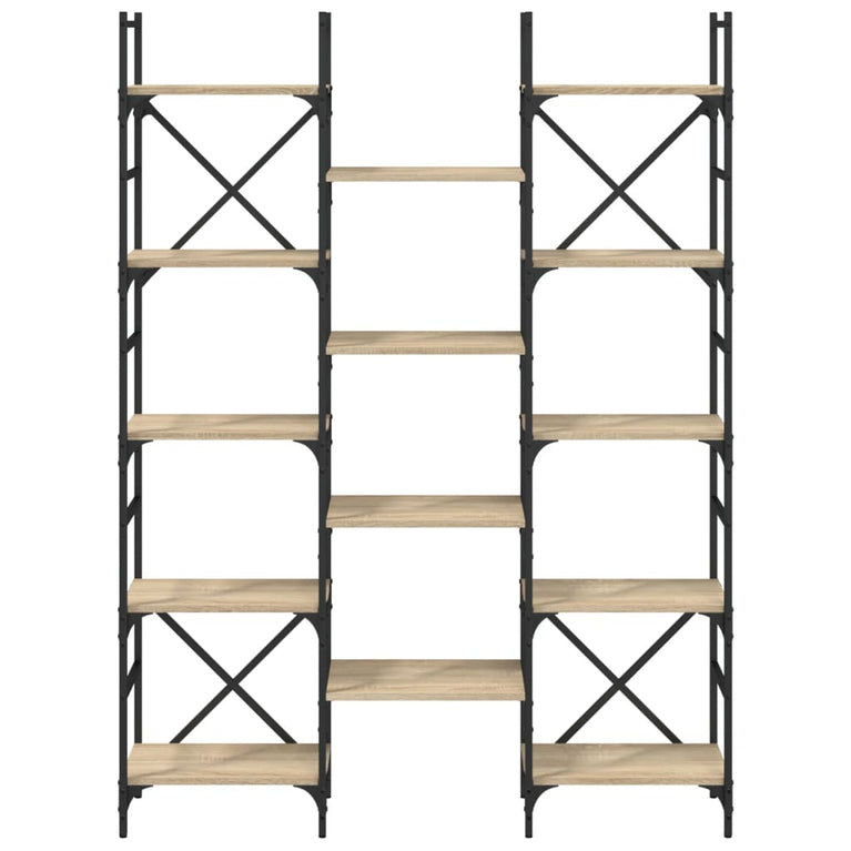 Boekenkast 127,5x28,5x172,5 cm bewerkt hout sonoma eikenkleurig