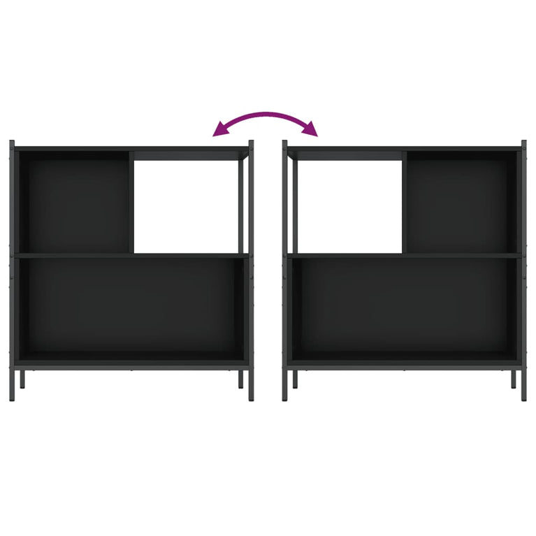 Boekenkast 72x28x77,5 cm bewerkt hout zwart