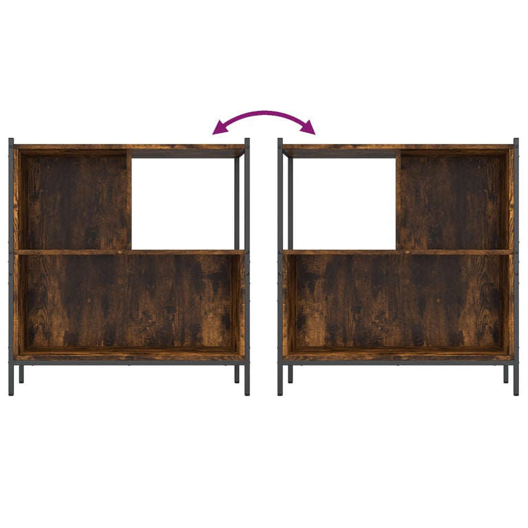 Boekenkast 72x28x77,5 cm bewerkt hout gerookt eikenkleurig