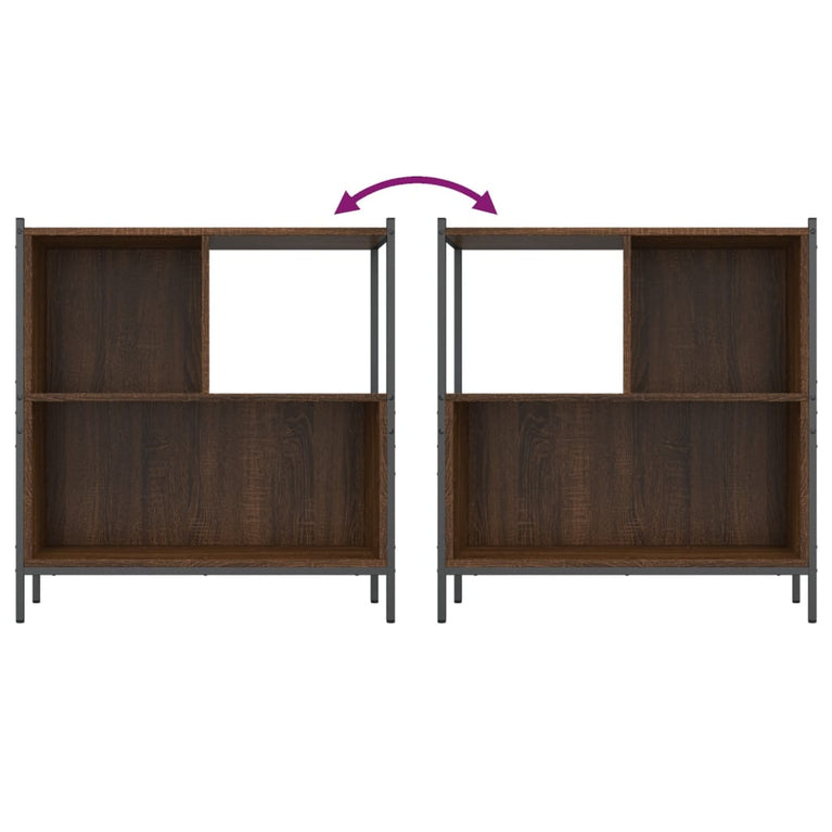 Boekenkast 72x28x77,5 cm bewerkt hout bruineikenkleurig