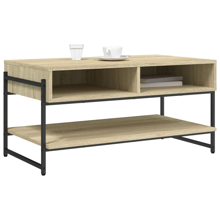 Salontafel 90x50x45 cm bewerkt hout sonoma eikenkleurig
