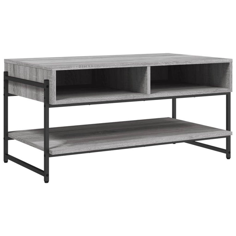 Salontafel 90x50x45 cm bewerkt hout grijs sonoma