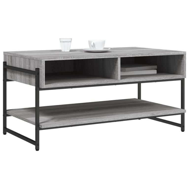 Salontafel 90x50x45 cm bewerkt hout grijs sonoma
