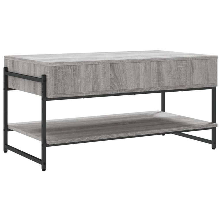 Salontafel 90x50x45 cm bewerkt hout grijs sonoma