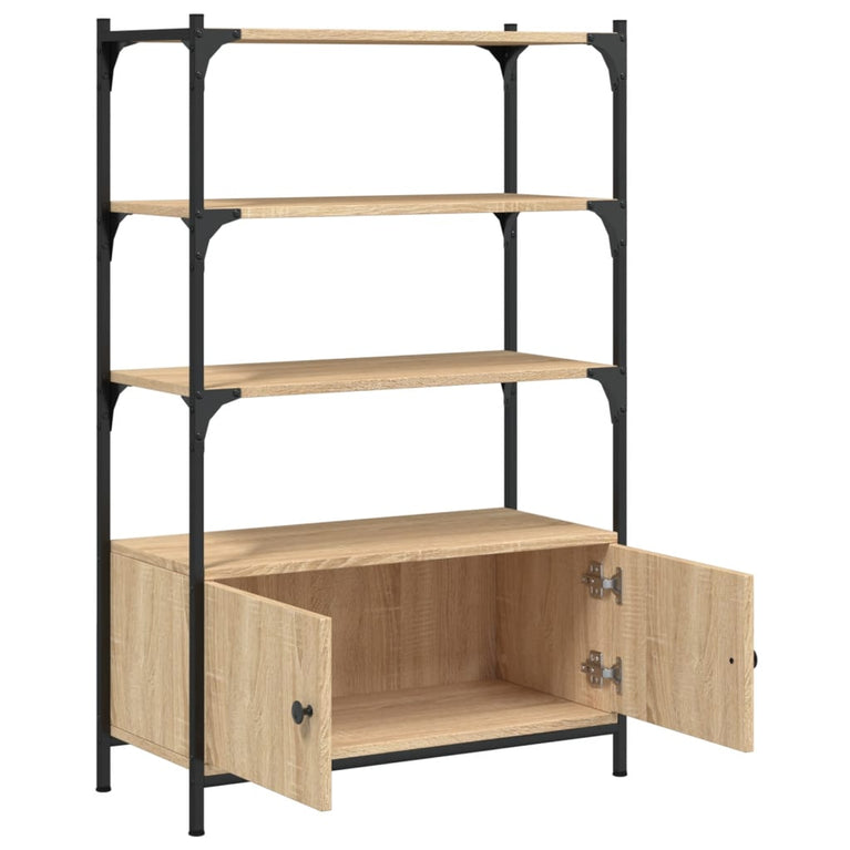 Boekenkast 3-laags 70x30x109,5 cm bewerkt hout sonoma eiken