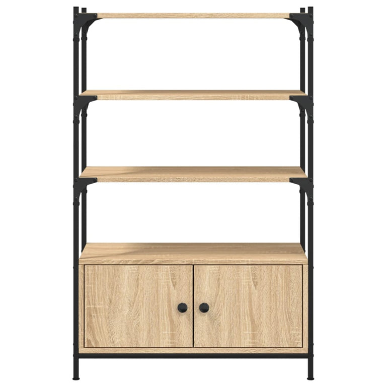 Boekenkast 3-laags 70x30x109,5 cm bewerkt hout sonoma eiken