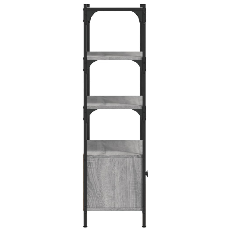 Boekenkast 3-laags 70x30x109,5 cm bewerkt hout grijs sonoma