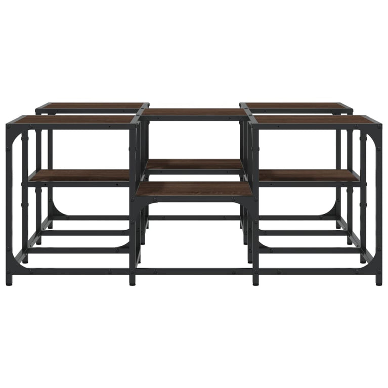 Salontafel 91x91x40 cm bewerkt hout bruineikenkleurig