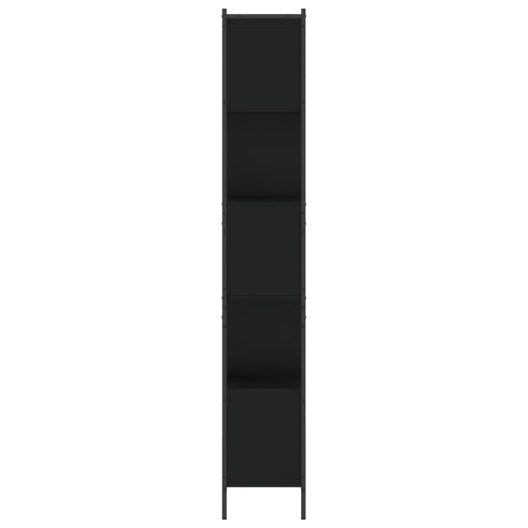 Boekenkast 72x28x172 cm bewerkt hout zwart