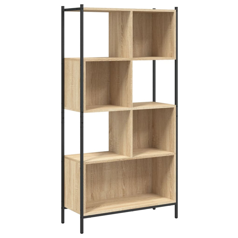 Boekenkast 72x28x172 cm bewerkt hout sonoma eikenkleurig