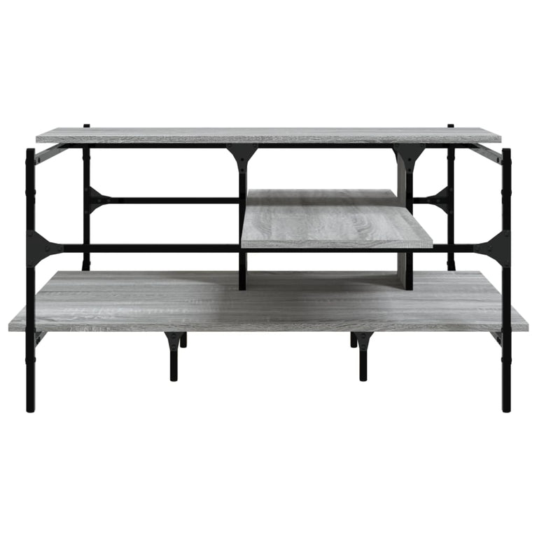 Salontafel 100x100x48,5 cm bewerkt hout grijs sonoma