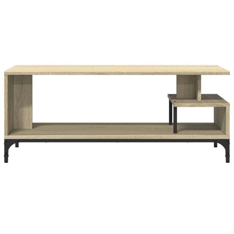 Tv-meubel 102x40x41 cm hout en gepoedercoat staal sonoma eiken