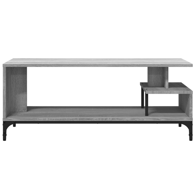 Tv-meubel 102x40x41 cm hout en gepoedercoat staal grijs sonoma