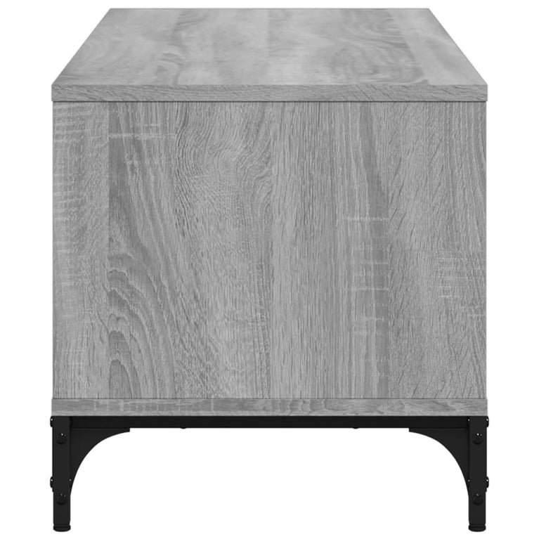 Tv-meubel 102x40x41 cm hout en gepoedercoat staal grijs sonoma