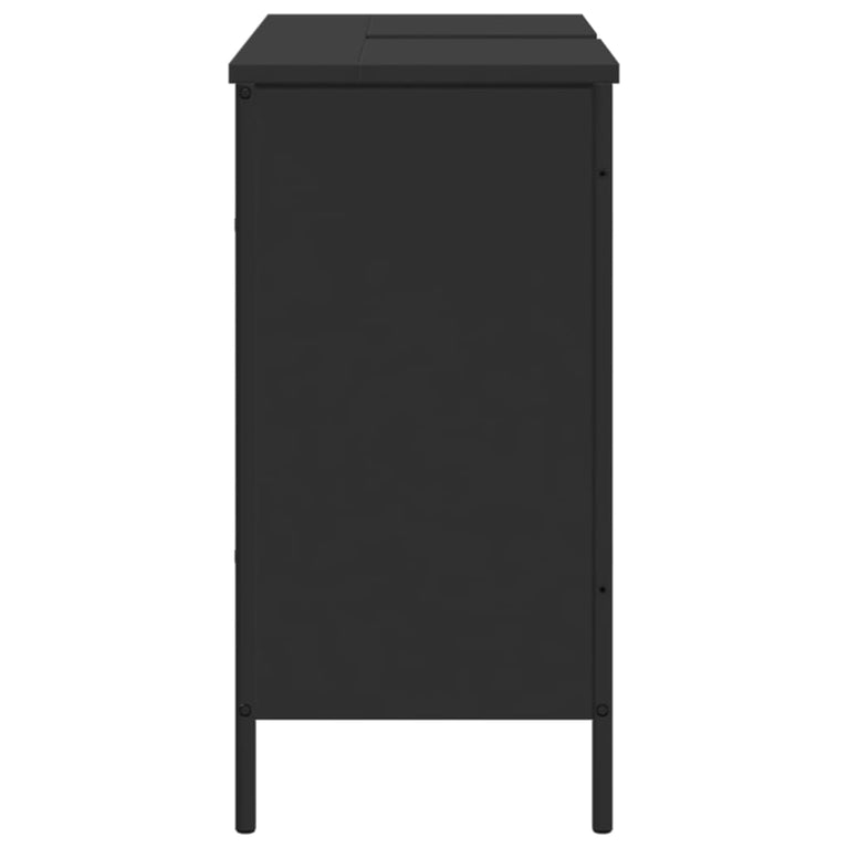Wastafelkast 80x30x60 cm bewerkt hout zwart