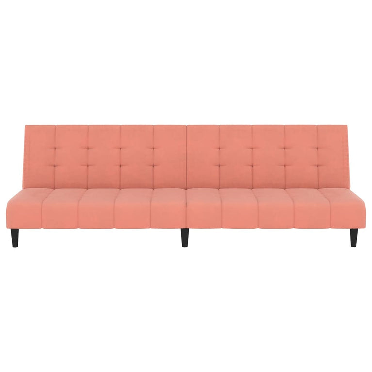 Slaapbank 2-zits fluweel roze