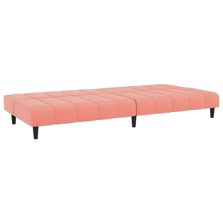 Slaapbank 2-zits fluweel roze