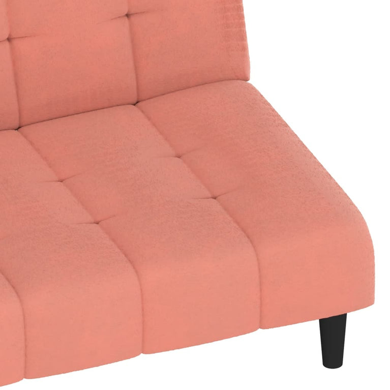 Slaapbank 2-zits fluweel roze