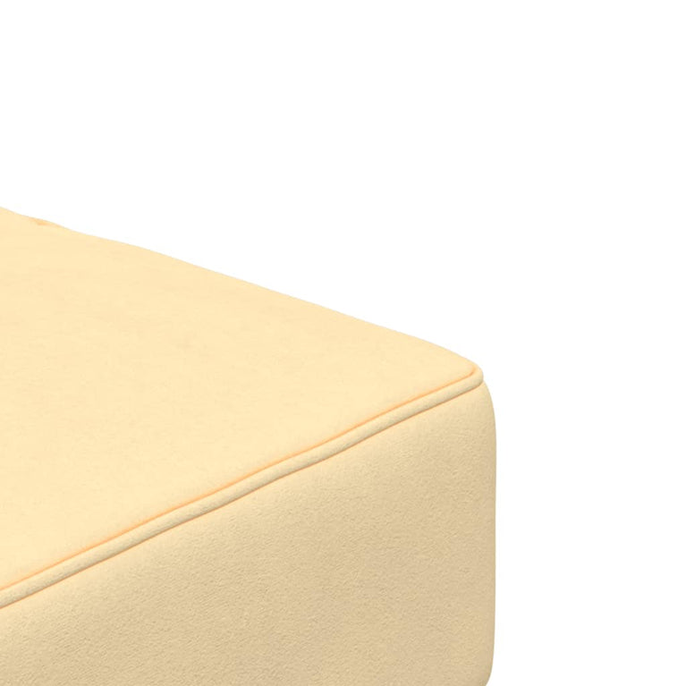 Slaapbank 2-zits met 2 kussens fluweel crèmekleurig